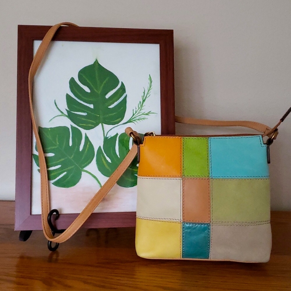 Fossil Patchwork Crossbody Bag Excellent C…